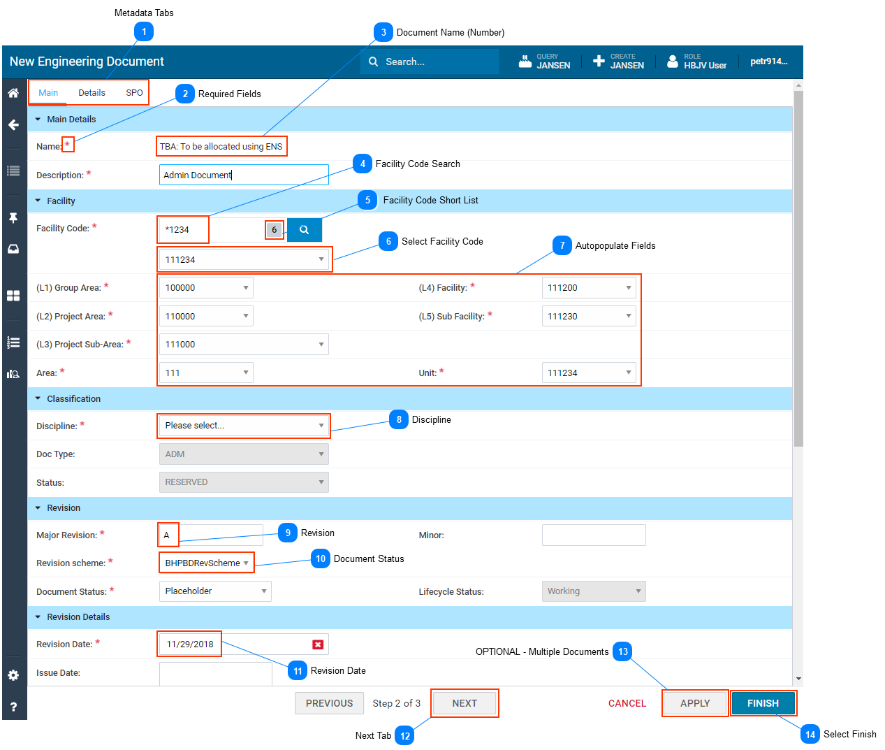 Create a Document - Assign Metadata