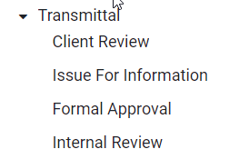 3. Select Transmittal Type