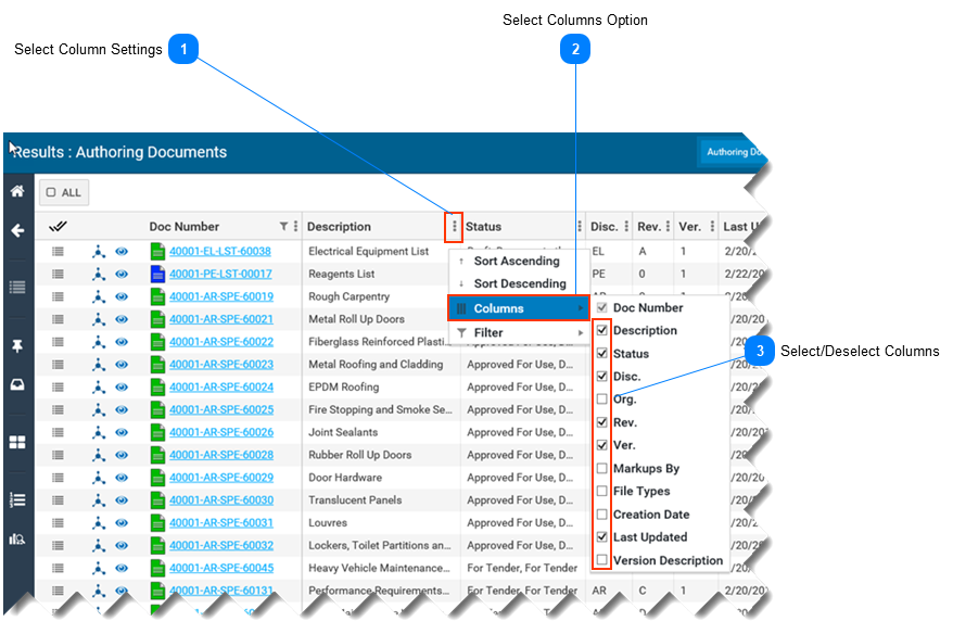 Select Columns to Display